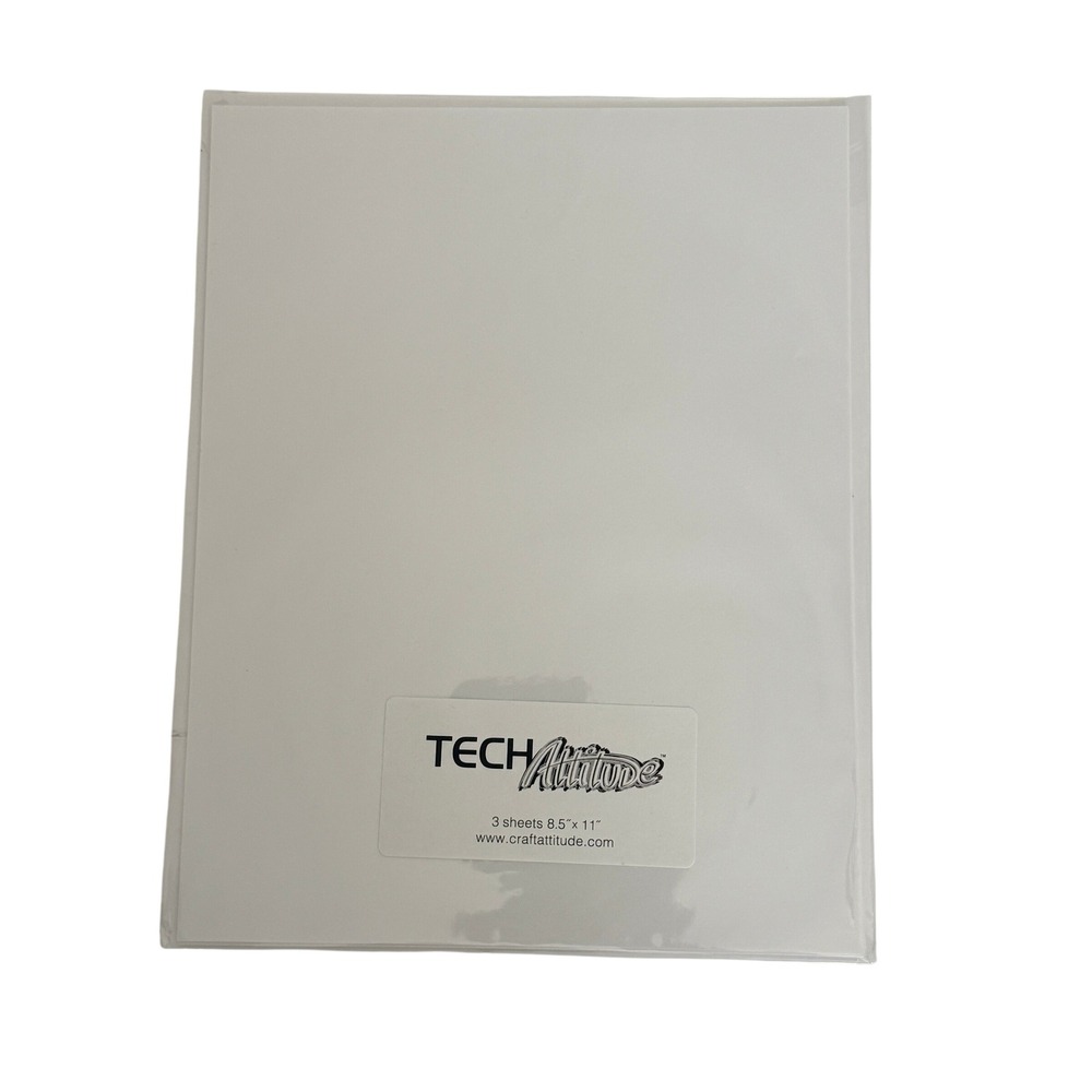 Tech Attitude Printable Film Sheets Inkjet Transfer Paper White 8.5x11 3 Count
